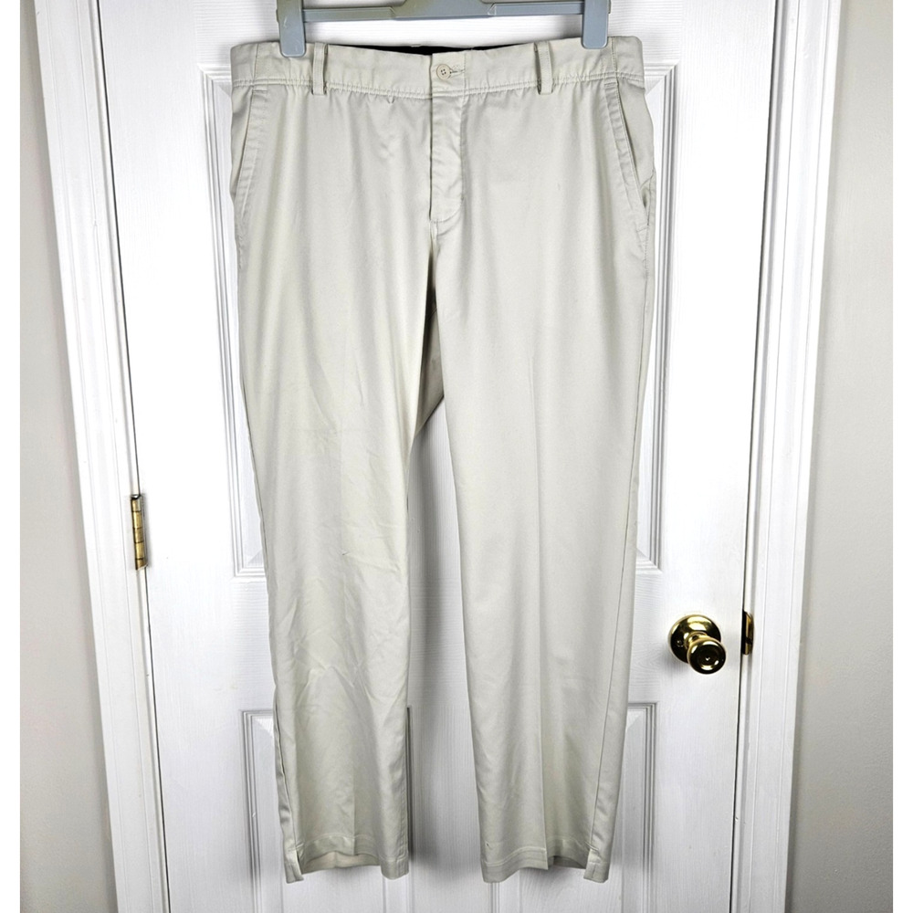 Nike Flex Golf Pants Mens Size 36x30 Light Bone Flat Front AA3318-072 Dri Fit